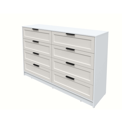 Kомод Тренд КТ-К157 (Белый платинум ЛДСП/ Кашемир ЛМДФ) Ш1565 В1020 Г451